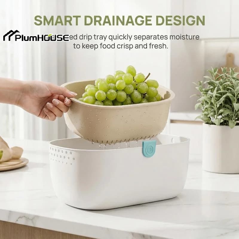 Cestello Scolapiatti da Cucina a Doppio Strato, Organizer per Alimenti, Vassoio Contenitore per Snack, Frutta Secca, Lavaggio e Drenaggio Rapido