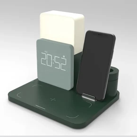 Smart Alarm Clock with Wireless Charging for Bedroom