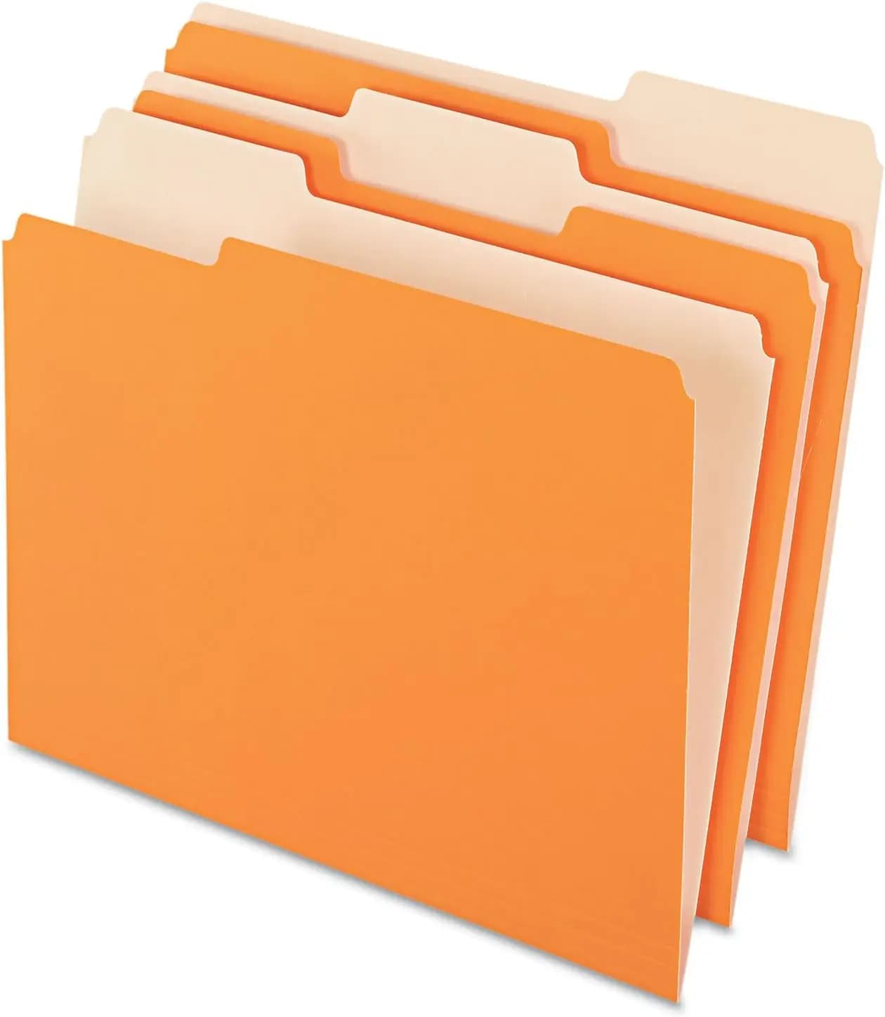 Cartelle Portadocumenti Arancioni Formato Letter, con Linguette a 1/3 di Altezza, Confezione da 100 per Organizzazione Ufficio e Casa
