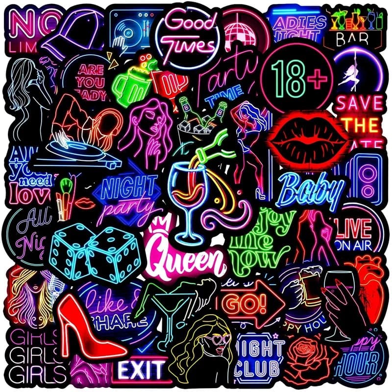 10/30/50PCS Pazzo Neon PVC Adesivo Appiccicoso Estetica FAI DA TE Coreano Decorazione di Cancelleria Scrapbooking Materiale Scolastico per I Bambini