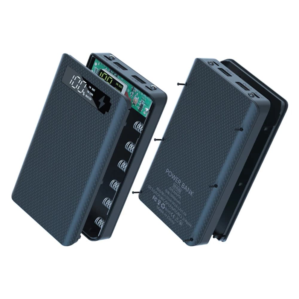 Caricatore per telefono cellulare doppio USB Shell fai-da-te 18650 Scatola di immagazzinaggio batteria con torcia 8 * 18650 Custodia per batteria Power Bank