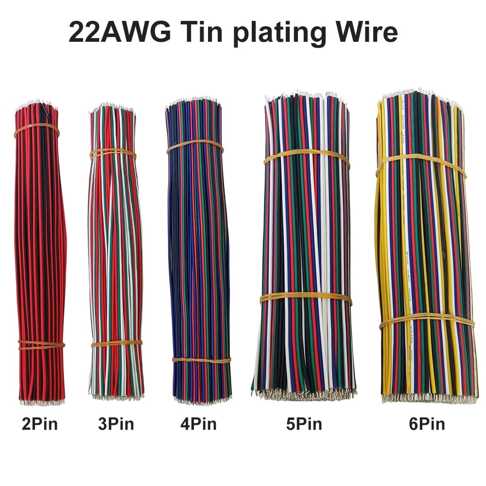 5PCS-100PCS 22AWG Filo di saldatura stagnato 2Pin 3Pin 4Pin 5Pin 6Pin 10cm-30cm Cavo di saldatura Filo di rame per striscia LED