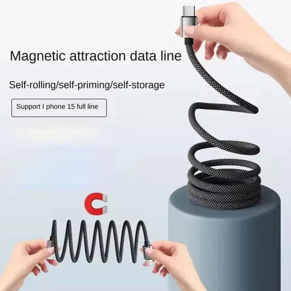 Magnetic 66W USB C To USB C Quick Charge Wire USB C Extension Cable for iPhone Huawei Xiaomi USB Type C Fast Charger Data Cable