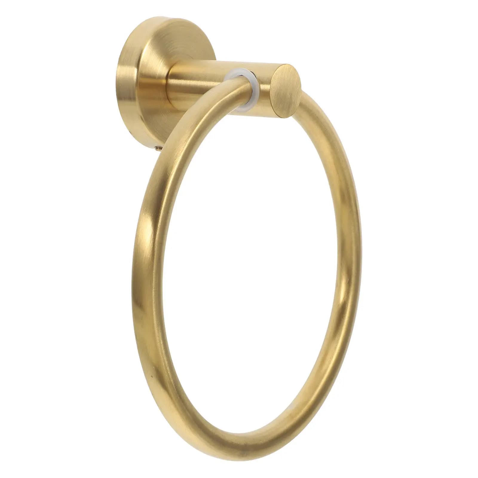 Gold Towel Ring With 2 Screws Stainless Steel Bathroom Towel Holder Toilet Paper Ring Bathroom Canisters Adhesive Hand Towel