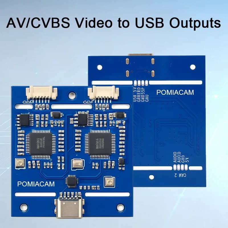 C2U2 1080P 2 Channel USB Video Capture Card 1080P AV to USB Converter UVC No Drive for Android Windows Linux MJPEG
