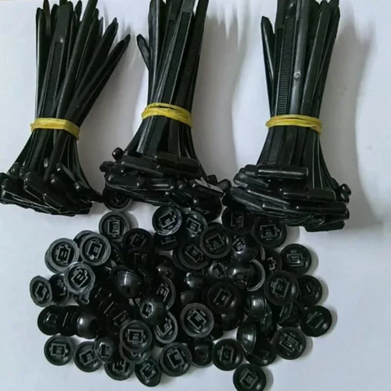 40/50/100 pezzi fascette per cavi in nylon con fibbia per fascette resistenti con design a perno e bottoni fascette in plastica elementi di fissaggio per utensili per auto