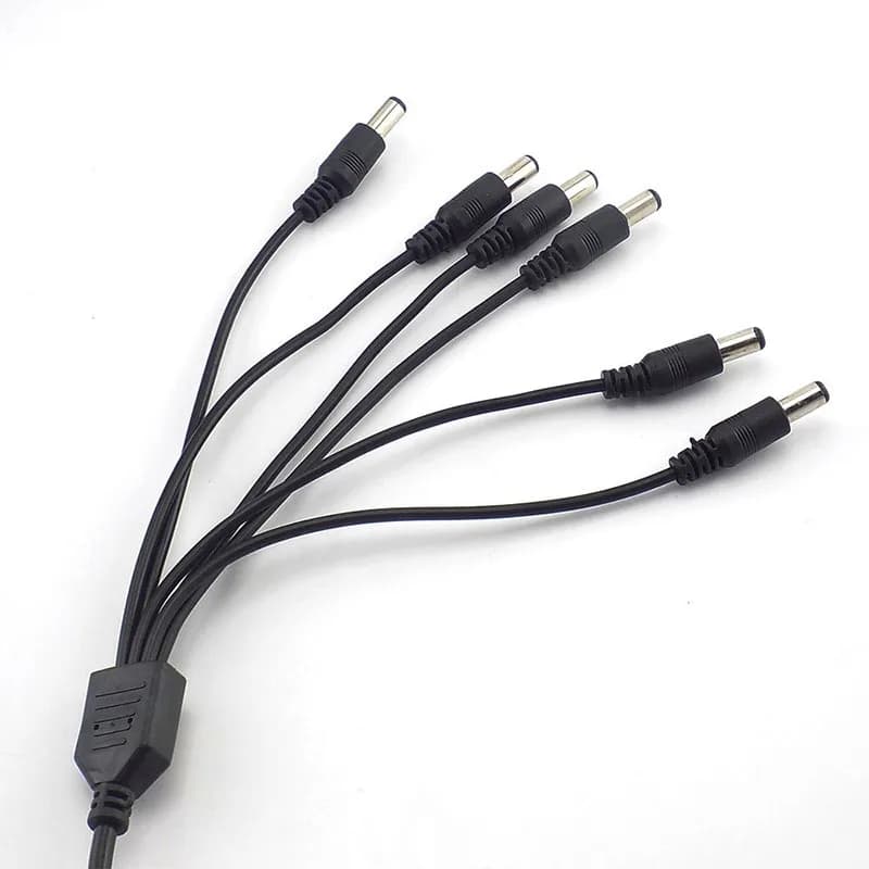 Splitter 1 Female To 6 Male DC Power Jack Adapter 6 Way Splitter Plug Connector Cable Supply For Led Strip Light CCTV Camera