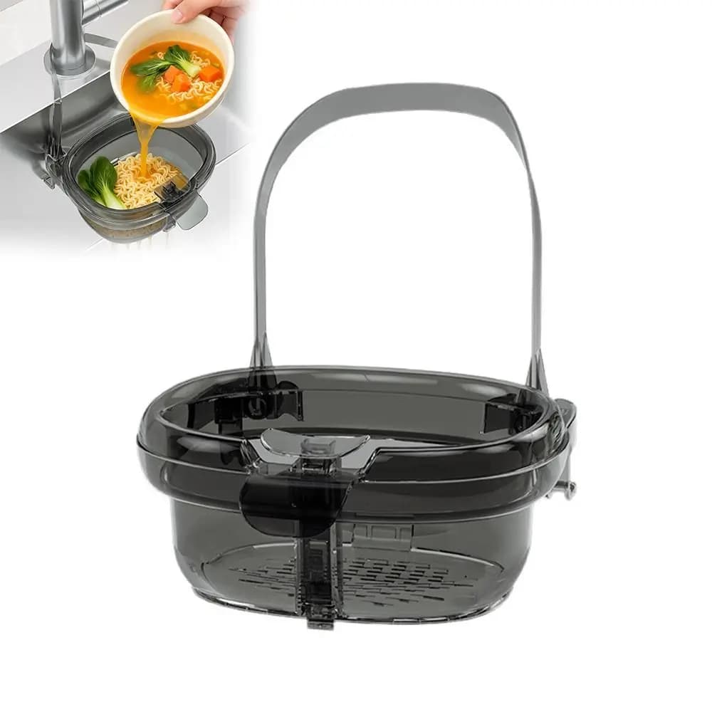 New Press Pour Sink Drain Basket Mesh Drain Foldable Sink Strainer Basket Large Capacity Kitchen Drain Rack Fruit Washing