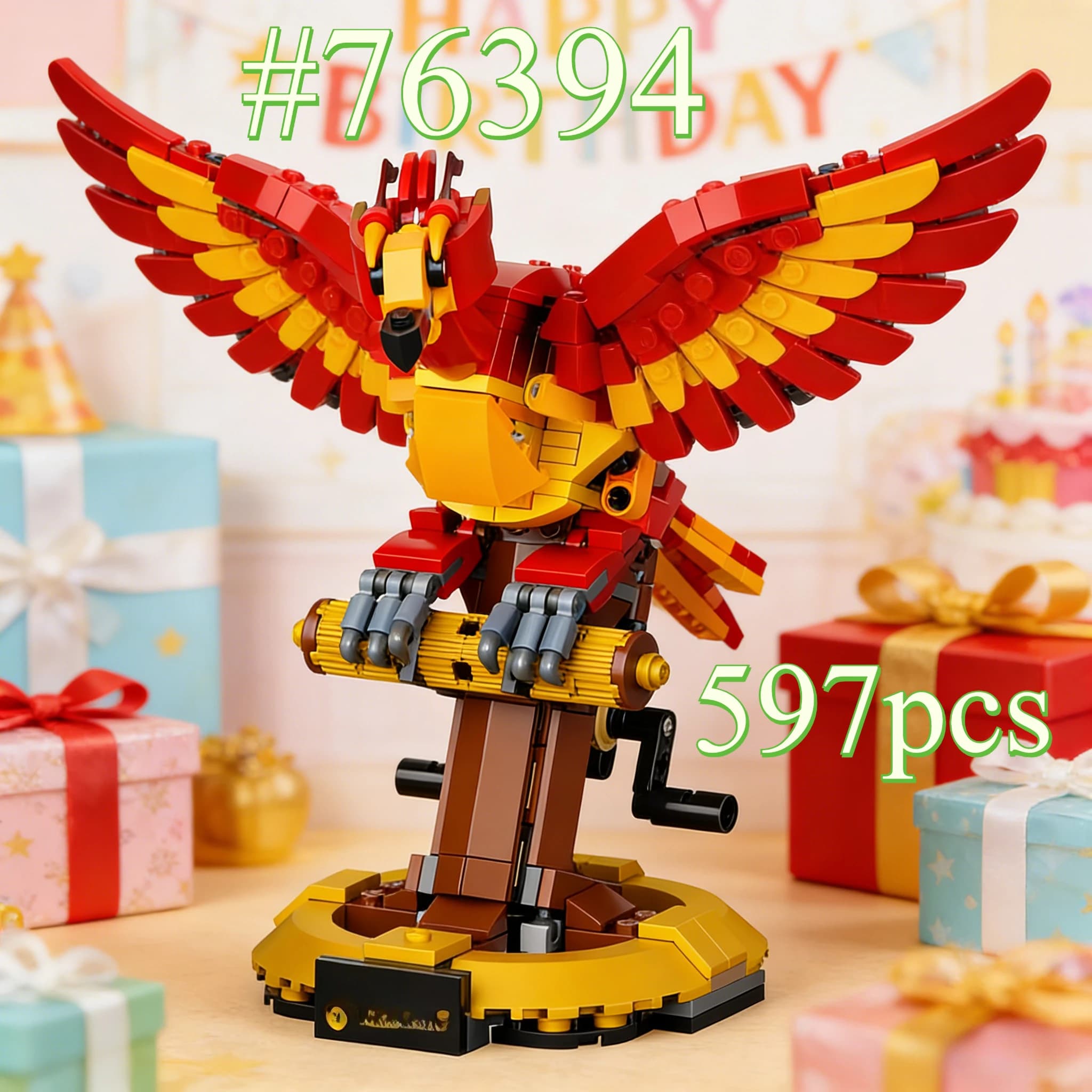 Eleganti set di blocchi da costruzione modello Red Phoenix 76394 adatti per regali di Natale compatibili con particelle Legoed, 5997 pezzi.