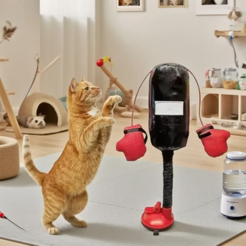Interactive boxing bag Cat suction cup Toy Animal training tool Multifunctional Funny Resistant Cat Toy Dog Accessories