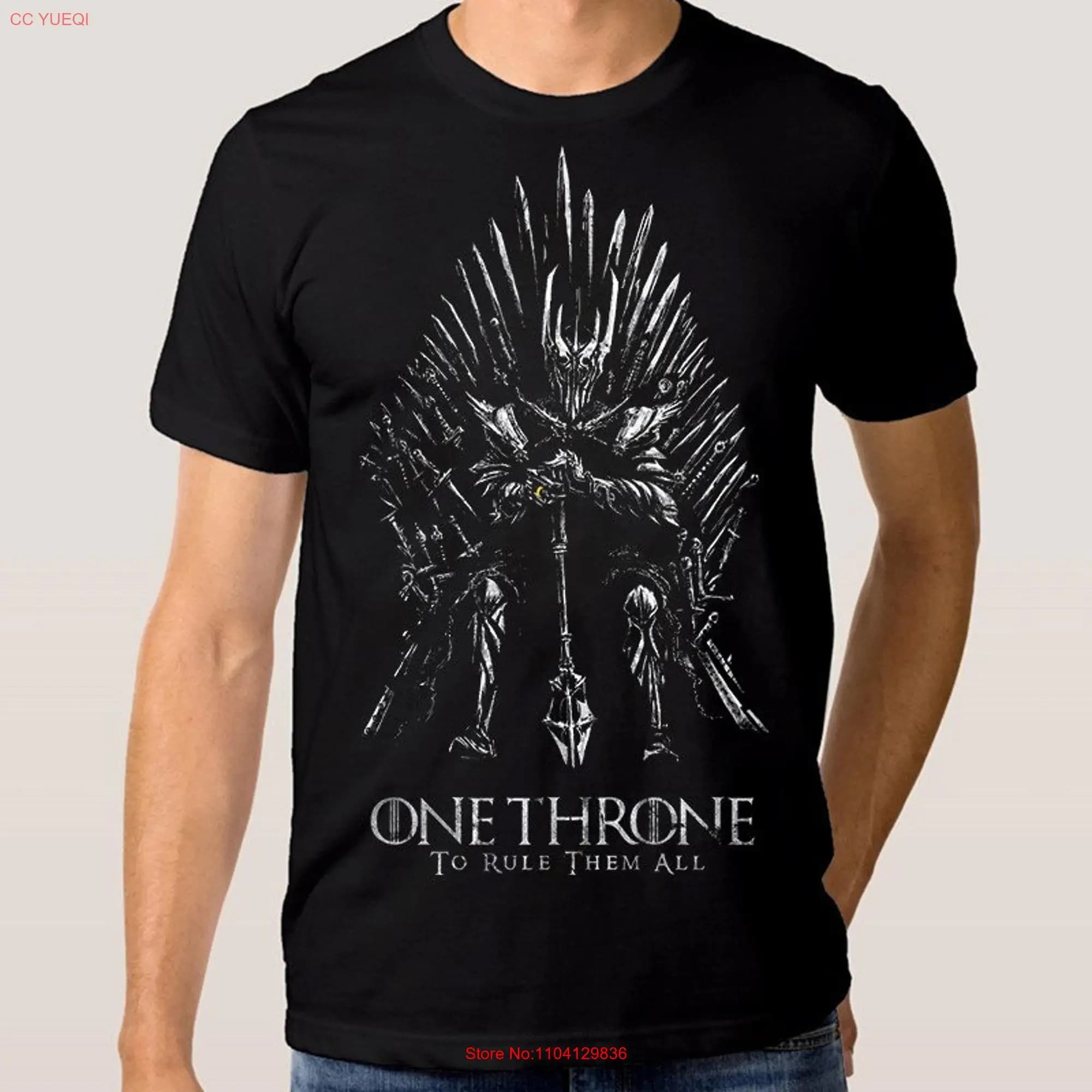 Sauron On The Iron Throne T Shirt Sizes dmm 150 long or short sleeves