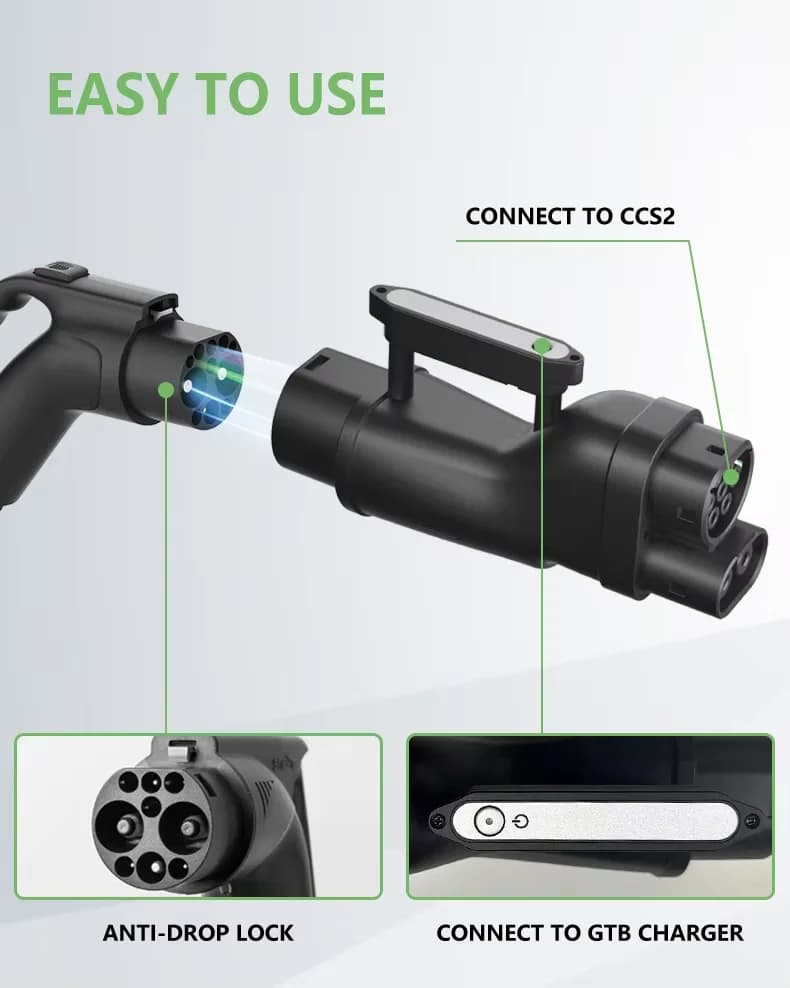 Accessori per Veicoli Elettrici: Adattatore per Stazione di Ricarica EV da GBT a CCS2, Caricatore DC CCS 2