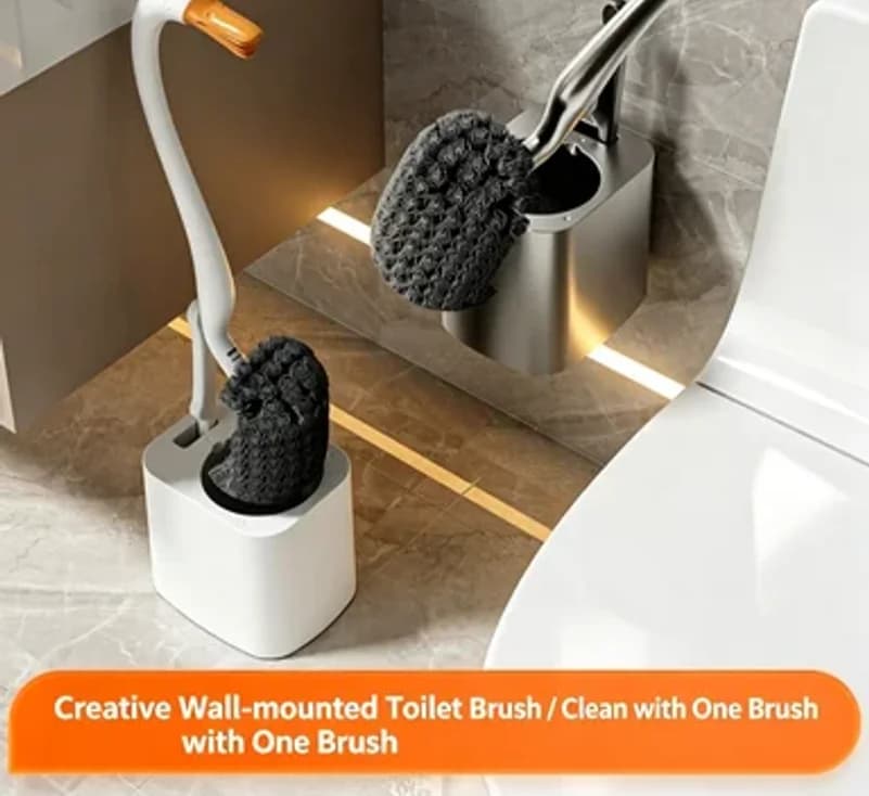 Swan Brush 2-in-1 Toilet Brush Toilet Wall Mounted Household No Dead Corners Wall Mounted Cleaning Brush