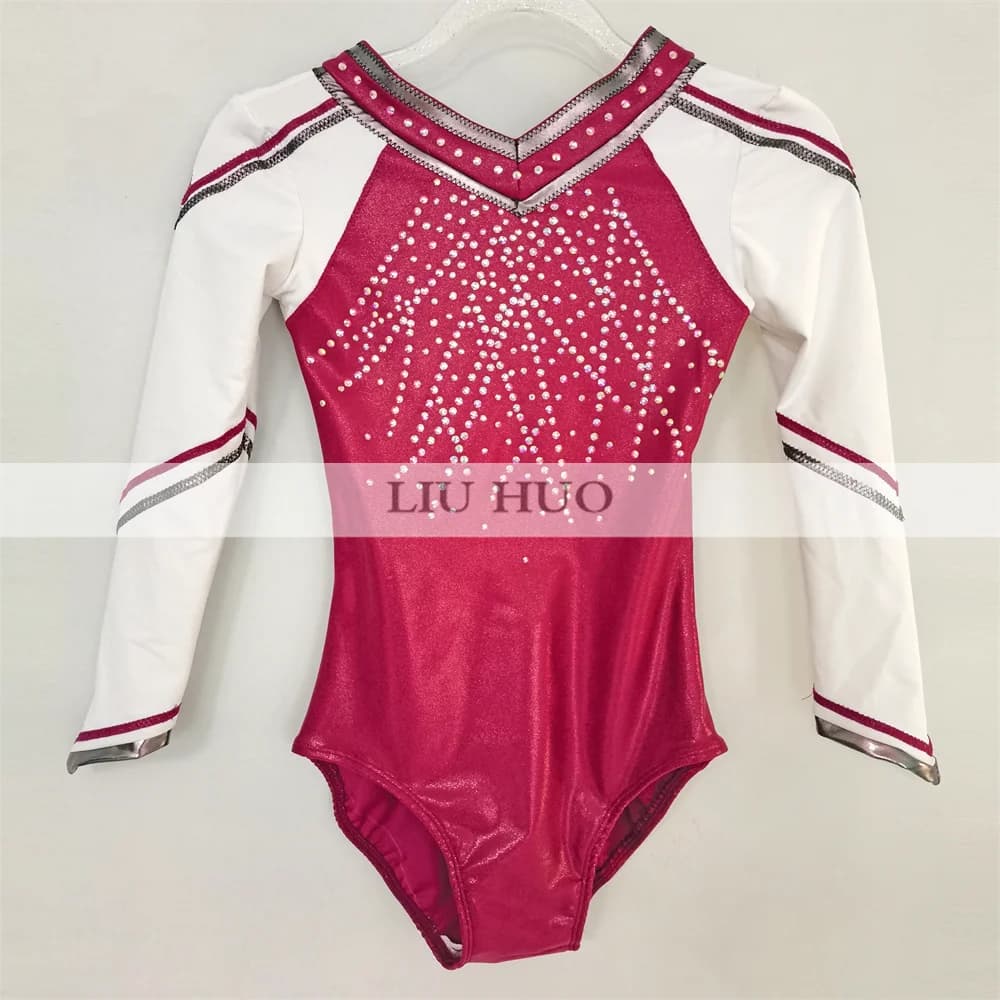 LIUHUO Body da ginnastica ritmica per donna Vestito da performance per ragazze Vestito artistico da pattinaggio su ghiaccio a maniche lunghe Concorso di danza Bianco