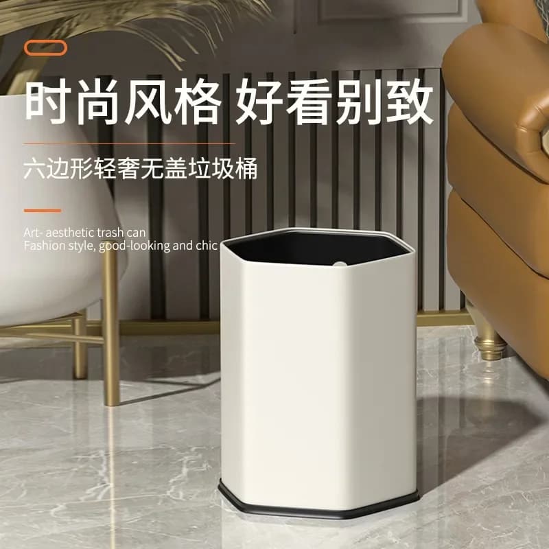 for Customized Hotel Guest Room Trash Can Household Square Round Stainless Steel Bedroom Living Room Storage Uncovered Silent
