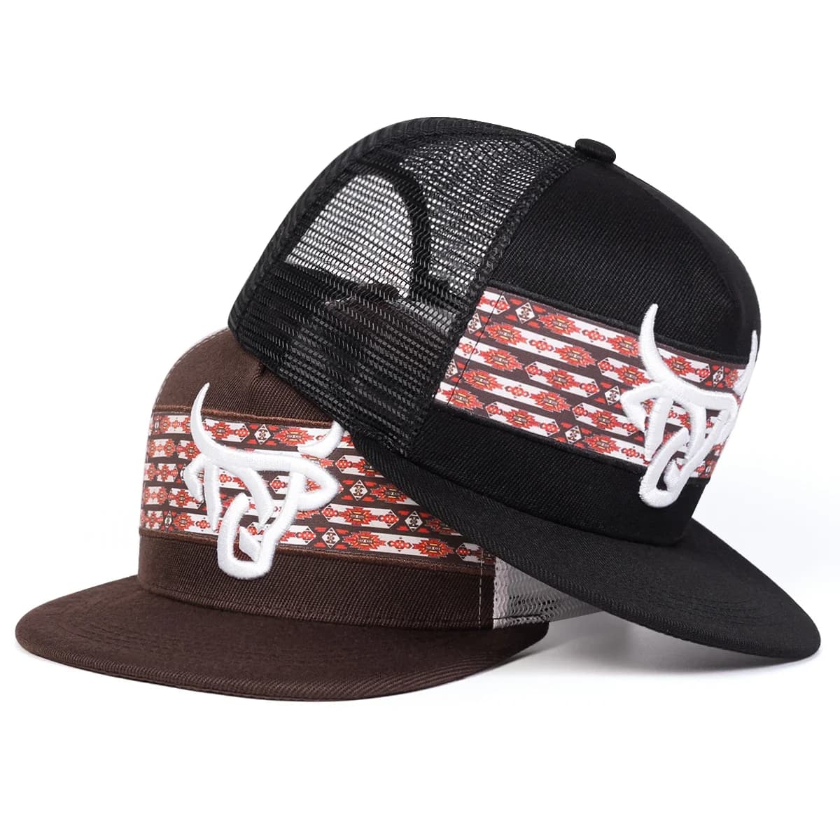 Unisex Baseball Hats with Embroidery Head of Bue, Hip-hop Style, Adjustable, for Spring Summer, Solar Protection