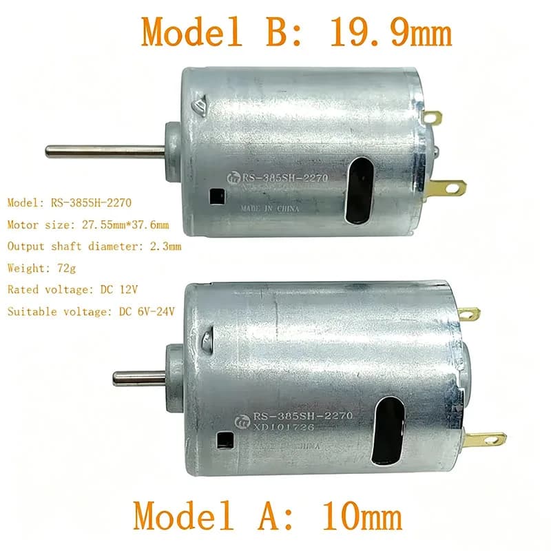 Mabuchi RS-385SH-2270 High Speed DC Electric Motor 6V-24V 15000RPM Carbon Brush Micro 28mm for DIY Toy Hair Dryer Heat Gun