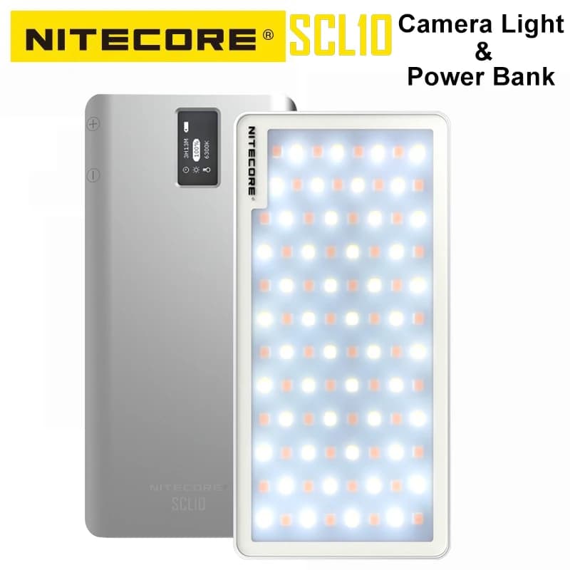 NITECORE SCL10 2 in 1 Smart Camera Light 10000mAh Power Bank USB-C QC3.0 PD ricaricabile per smartphone Tablet Dispositivo USB