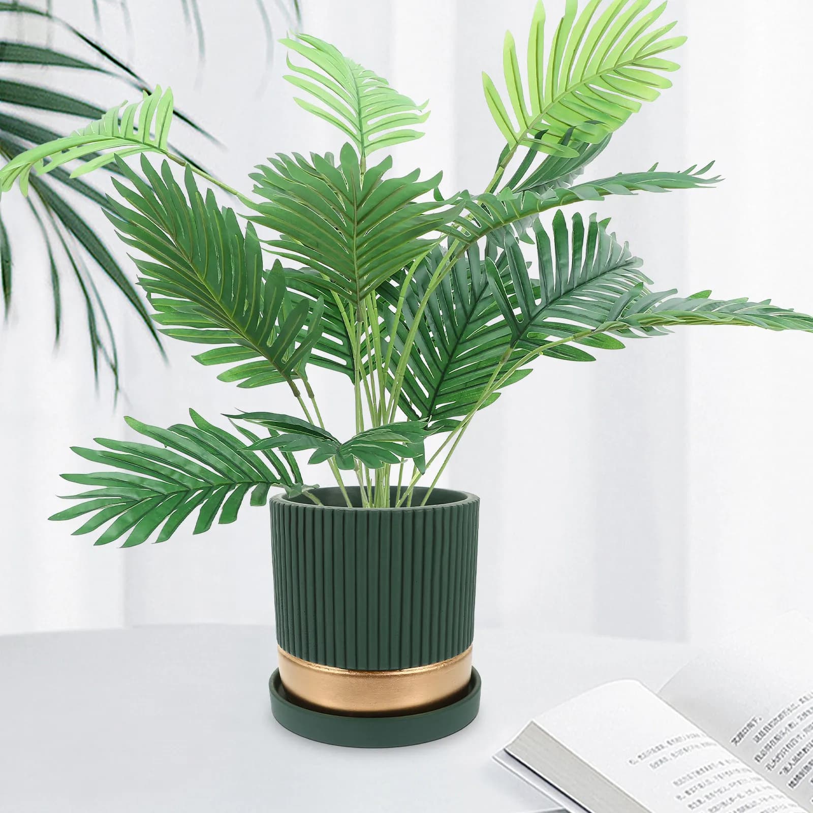 Lifelike Artificial Leaf Plant Fake Faux Green Leaves Decoration Home Office Party Props Realistic Reusable Simulated Plant