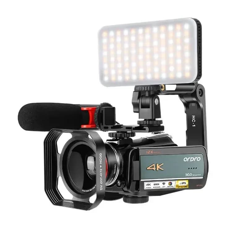 2025ORDRO AC5 PLUS 4K Premium Videocamera professionale per trasmissione fotocamera streaming webcam fotocamera Handycam