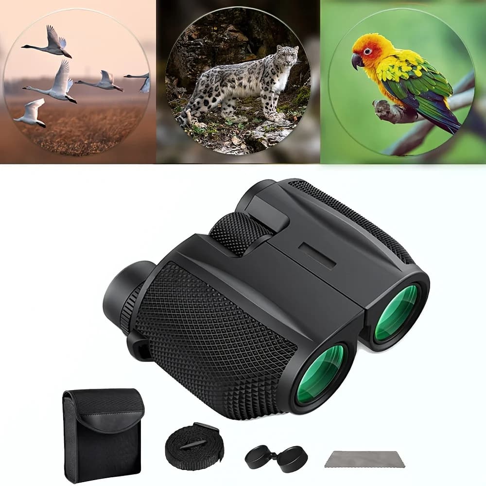 Binocolo 10X25 HD Mini telescopio portatile BAK4 FMC telescopio rivestito osservazione degli uccelli all'aperto caccia viaggi campeggio giochi sportivi