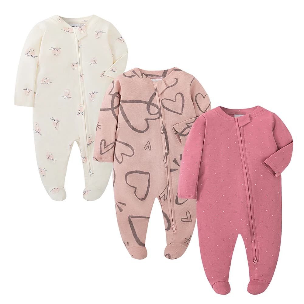 Tutina Neonato Unisex con Piedini, Manica Lunga, Chiusura a Zip, in Cotone, Tinta Unita Bianca, 0-12 Mesi, Abbigliamento Moda per Neonati