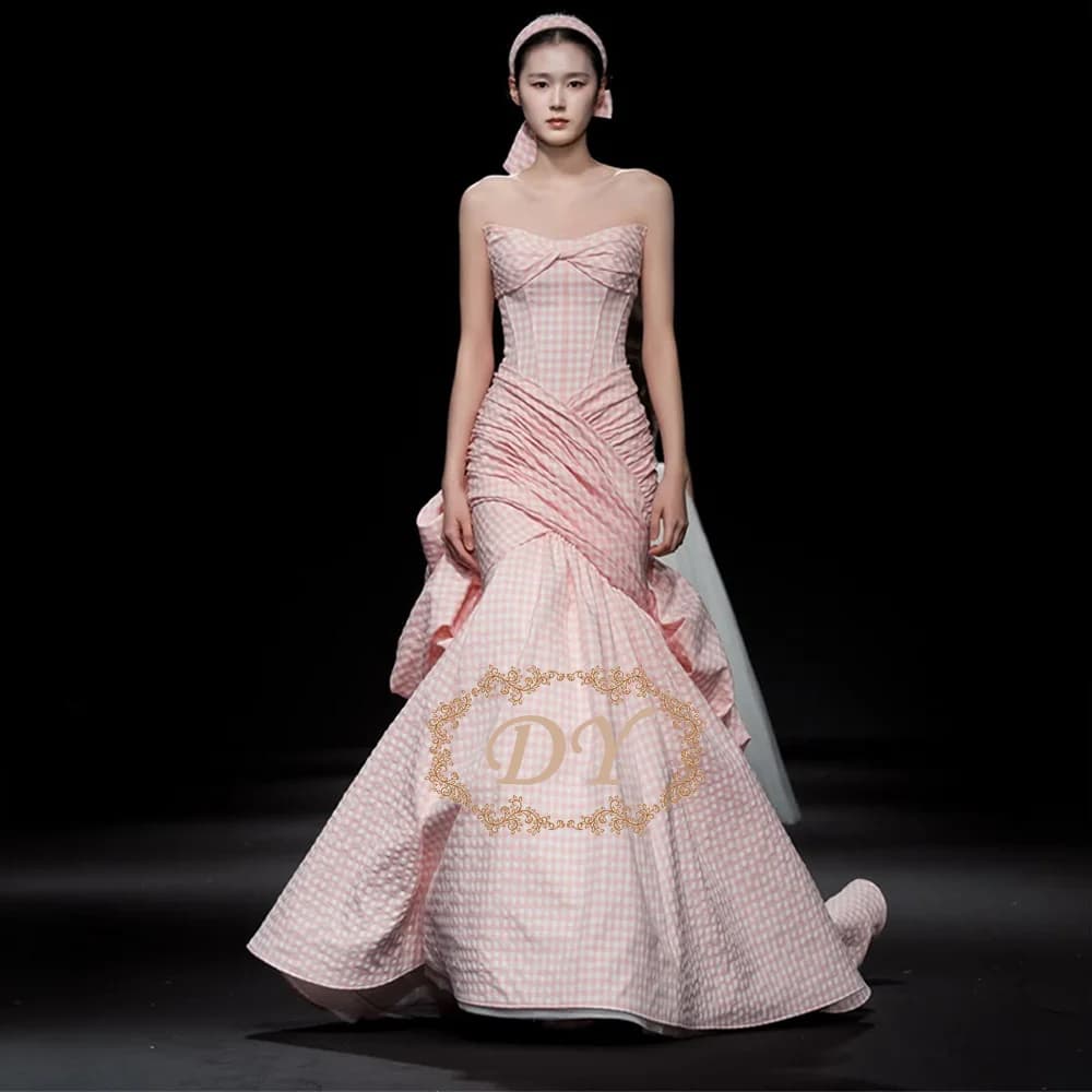 Abito da sera elegante a sirena senza spalline DY, colore a contrasto, 2026, abiti da sera formali da donna, Vestidos De Fiesta personalizzati