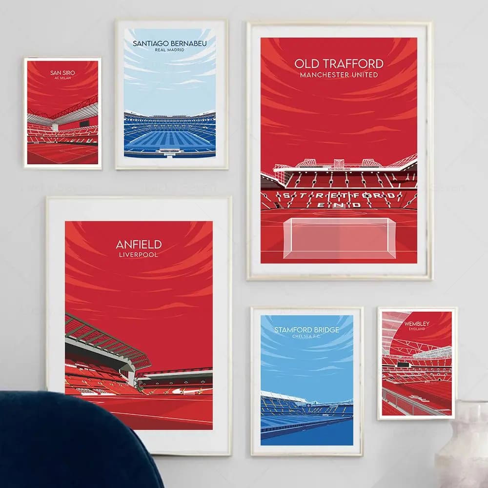 Painting su tela per luoghi sportivi Campo da calcio Cricket Sport Wall Art Nordic Poster e stampa immagini di cartoni animati per la stanza degli adolescenti De