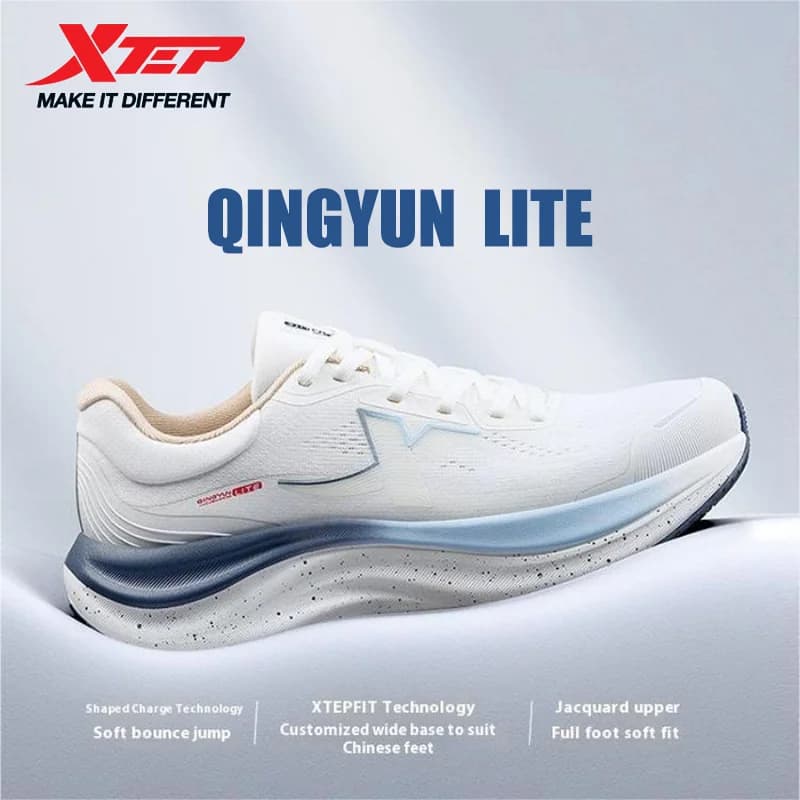 Xtep QINGYUN LITE Scarpe da corsa da uomo 2025 Ammortizzazione primaverile Scarpe da ginnastica comode e leggere resistenti all'usura 975219110056
