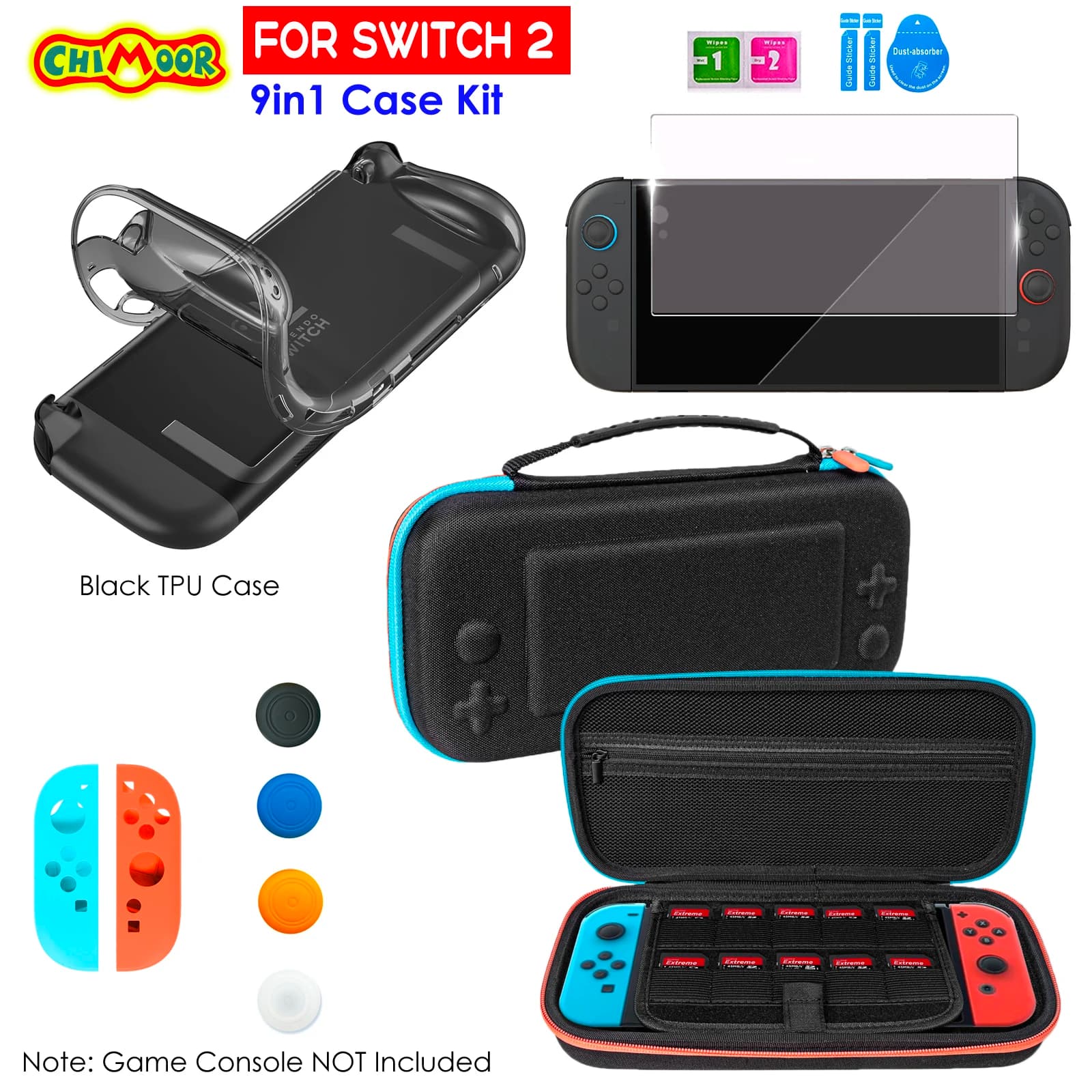 Kit custodia da trasporto per Switch 2 (2025) Custodia protettiva da viaggio rigida portatile con tasche per accessori NS 2