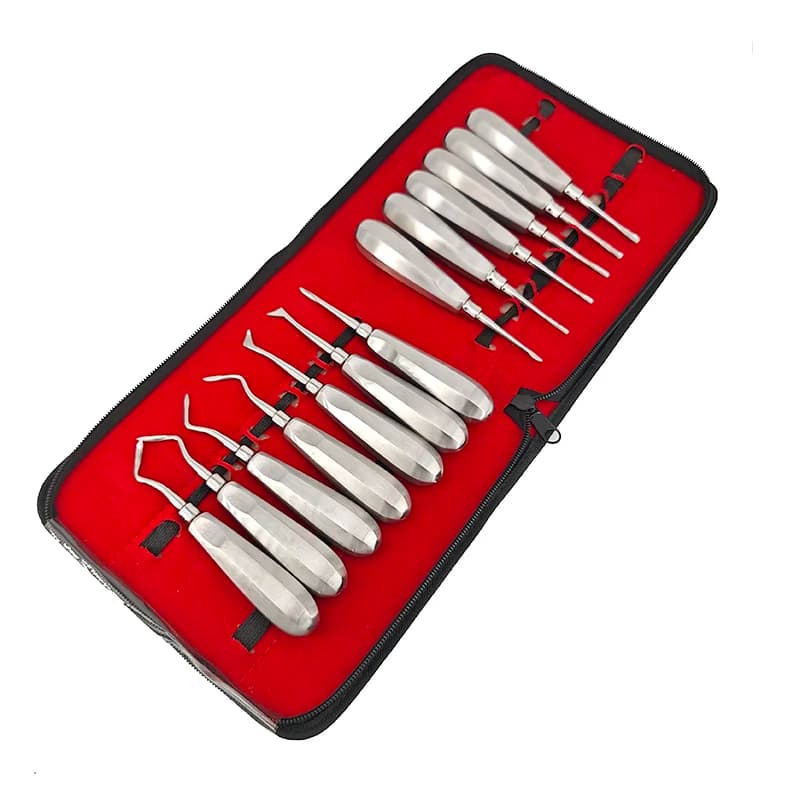 13 Pz/set Odontoiatria Dente Estrattore Pinze Ascensore Dentale In Acciaio Inox Curvo Radice Ascensore Pinze Strumento Chirurgico Dent
