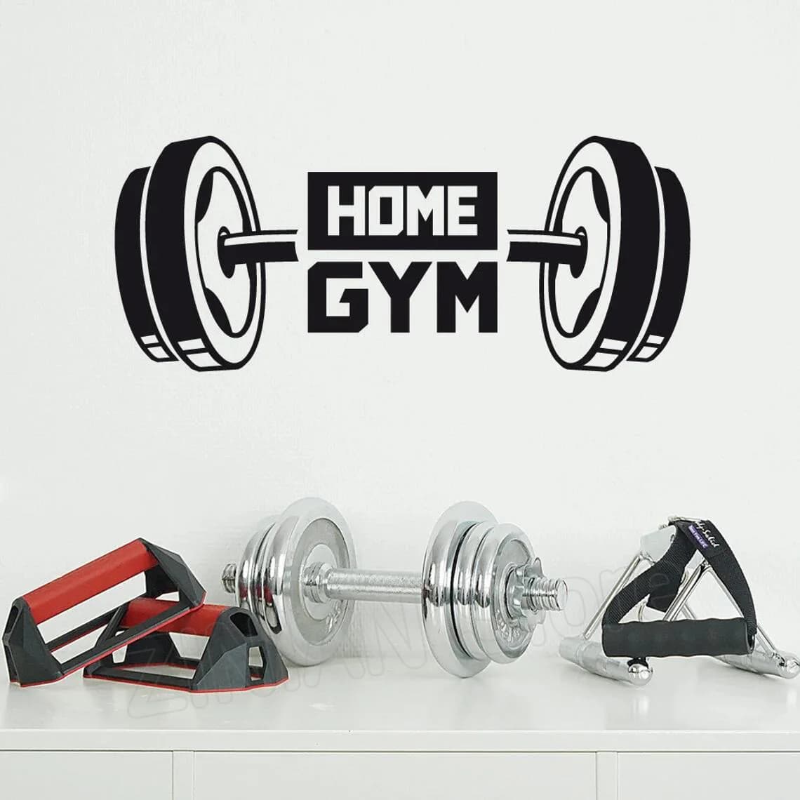 Fitness Home Gym Decor Wall Sticker Dumbbell Stickers Home Training Vinyl Wall Decal Barbell Garage Tattoo Wallpaper A705