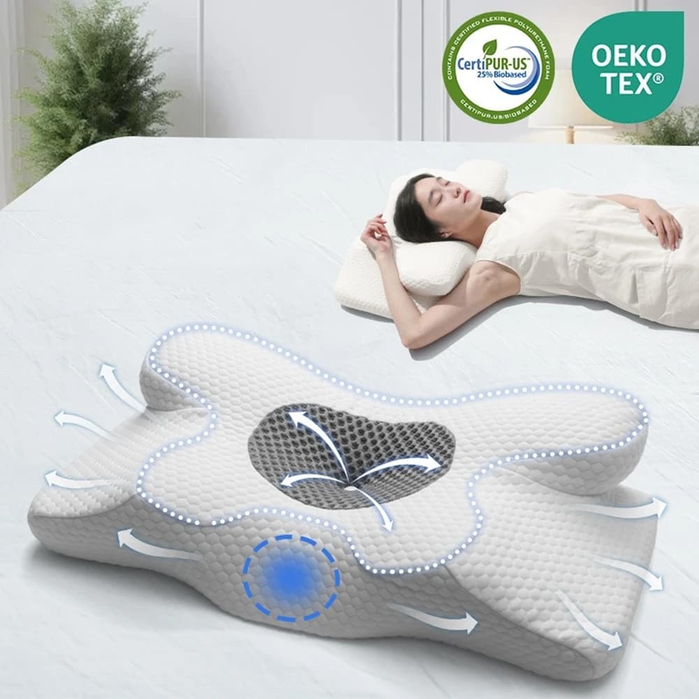 Nuovo cuscino ortopedico inodore per il dolore al collo e alle spalle Cuscino cervicale ergonomico per dormire per lo stomaco laterale della schiena