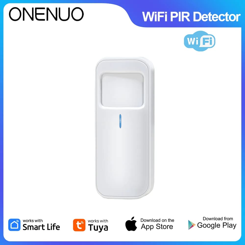 Sensore di Movimento a Infrarossi WiFi Tuya Smart, Allarme per Sicurezza Domestica Compatibile con Smart Life/TUYA