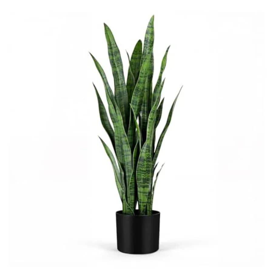 90 cm Artificial Snake Plant, Faux Vase Sansevieria with Realistic Spex Leaves, Home and Office Interior Decoration