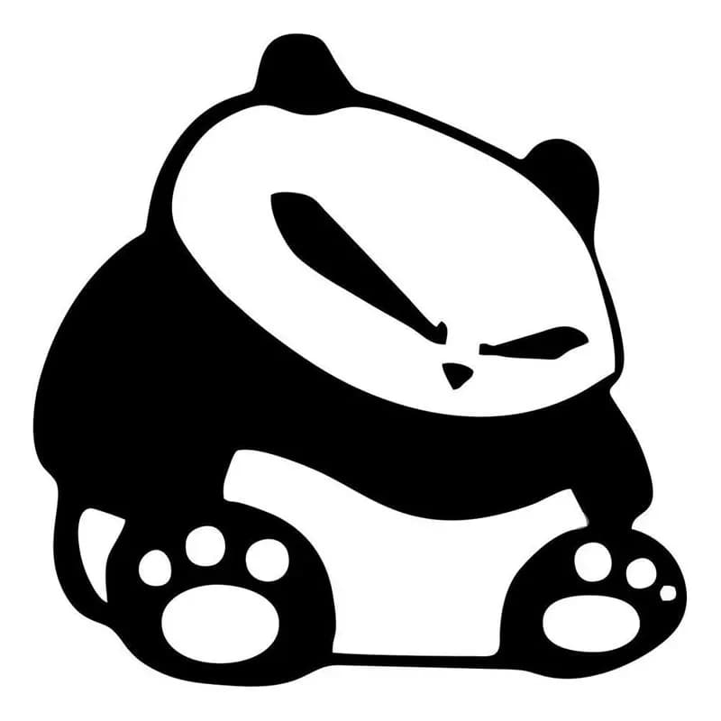 Nuovo Design Cartoon Panda Cool Face Car Sticker Fashion Reflective Car Vinyl Styling Decal nero/argento, 10cm
