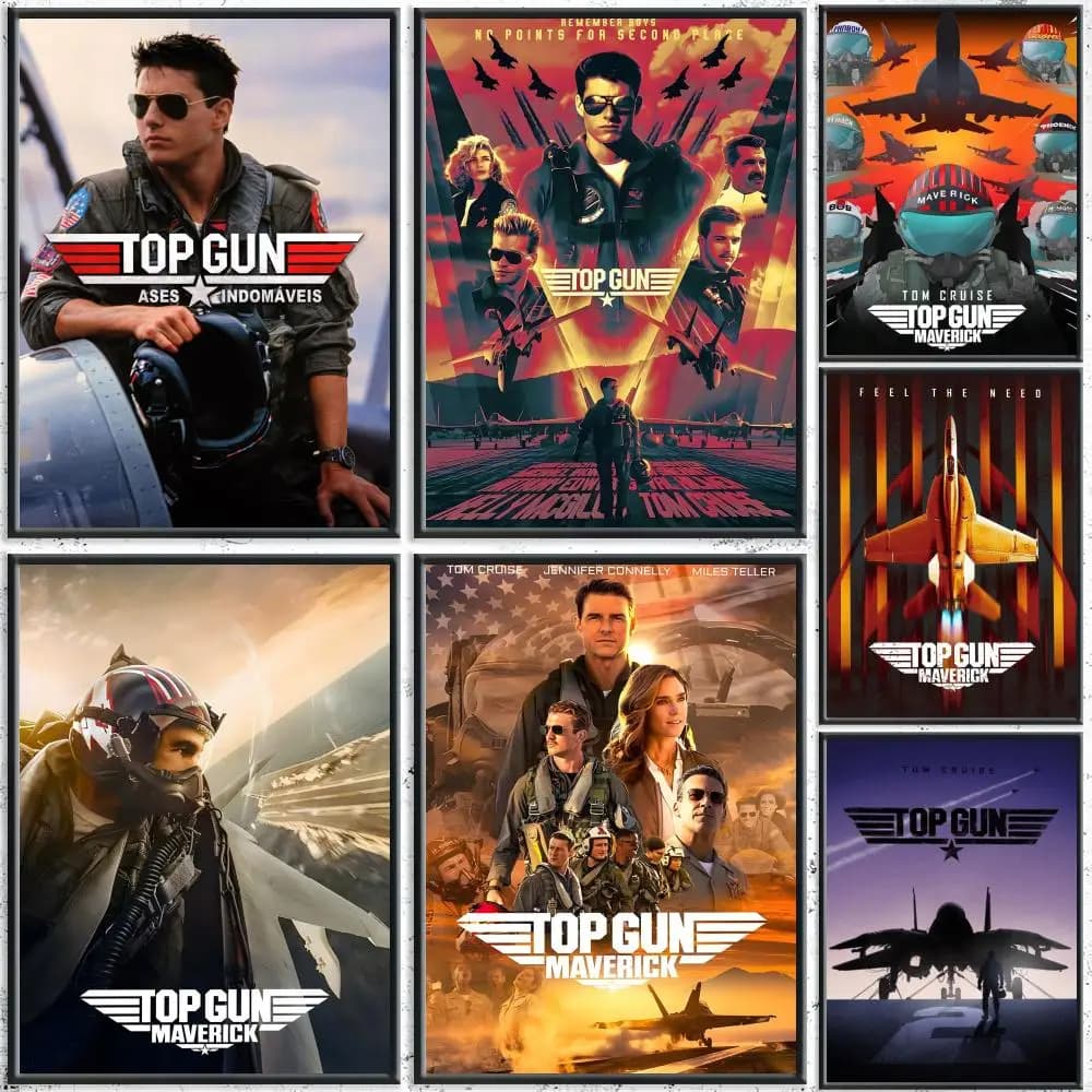 Movie T-Top Gun Maverick Painting Calligraphy HD Canvas Poster Crease Free Waterproof All Space Wall Decor