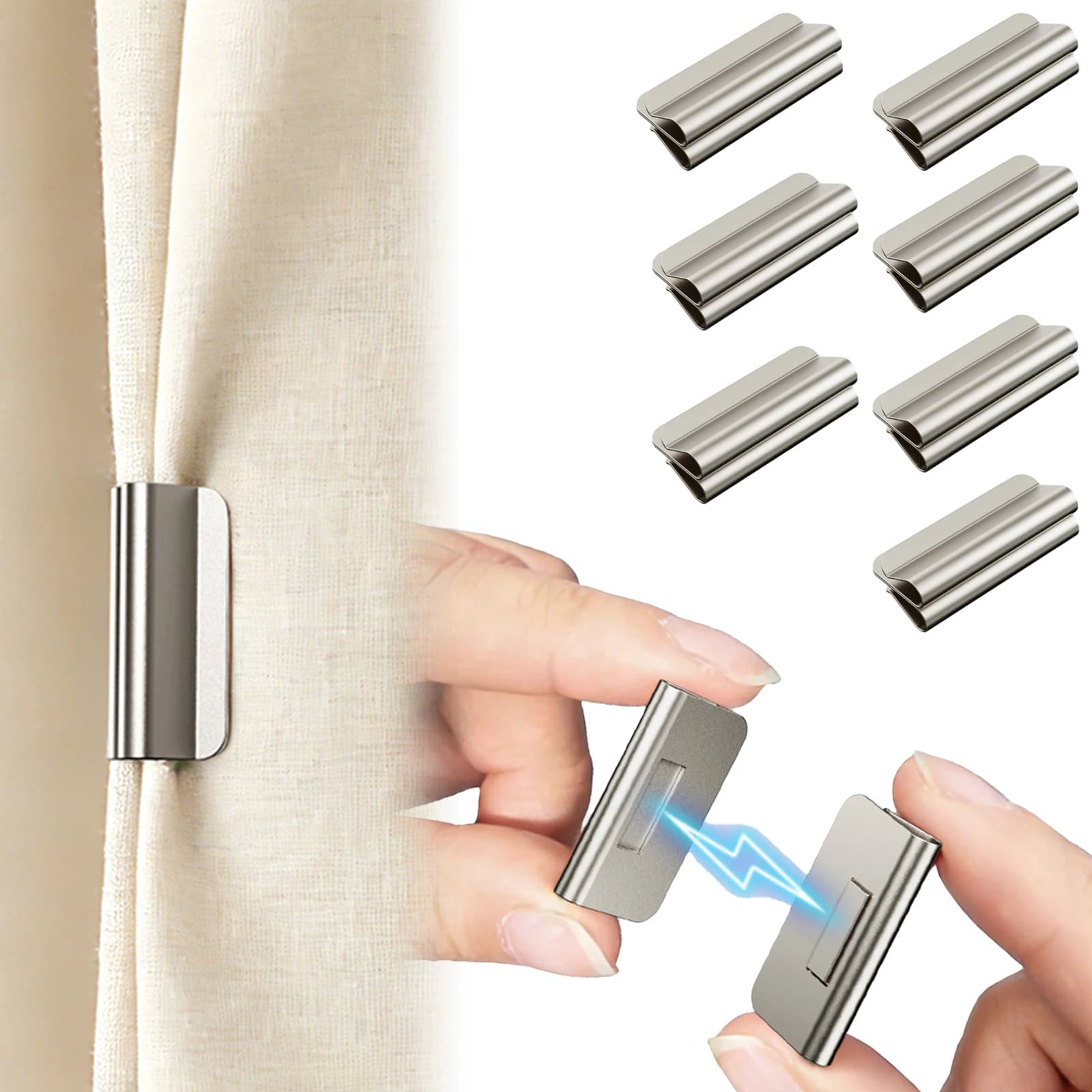 6 paia di clip magnetiche resistenti per tende, per evitare che la luce si infiltri e mantenere le tende chiuse per tende da casa, camera da letto, ufficio