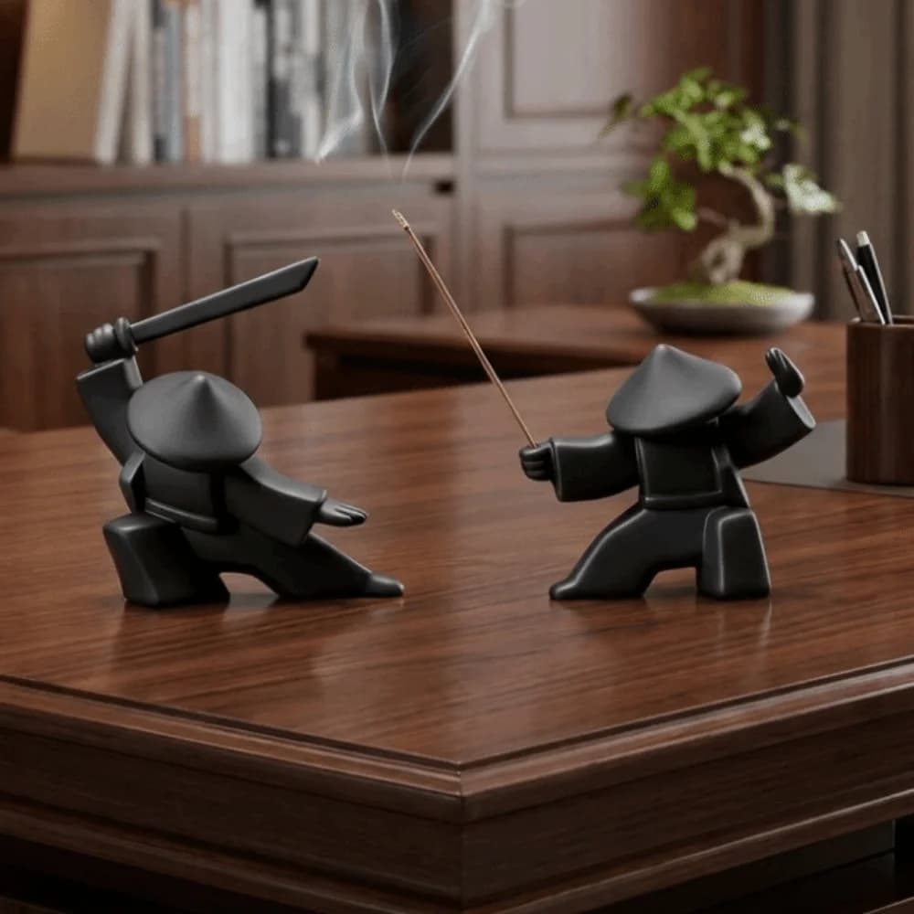 2PCS 3D Printed Samurai Incense Holder Samurai Figurine Unique Incense Burner Plastic Incense Stick Burner Gift Idea