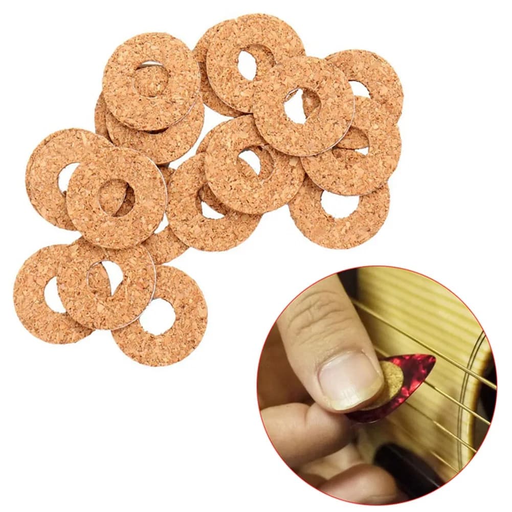 20 pezzi di plettri per chitarra, impugnatura antiscivolo, guarnizione in sughero, toppa resistente al sudore + 5 pezzi di plettri da 0,71 mm