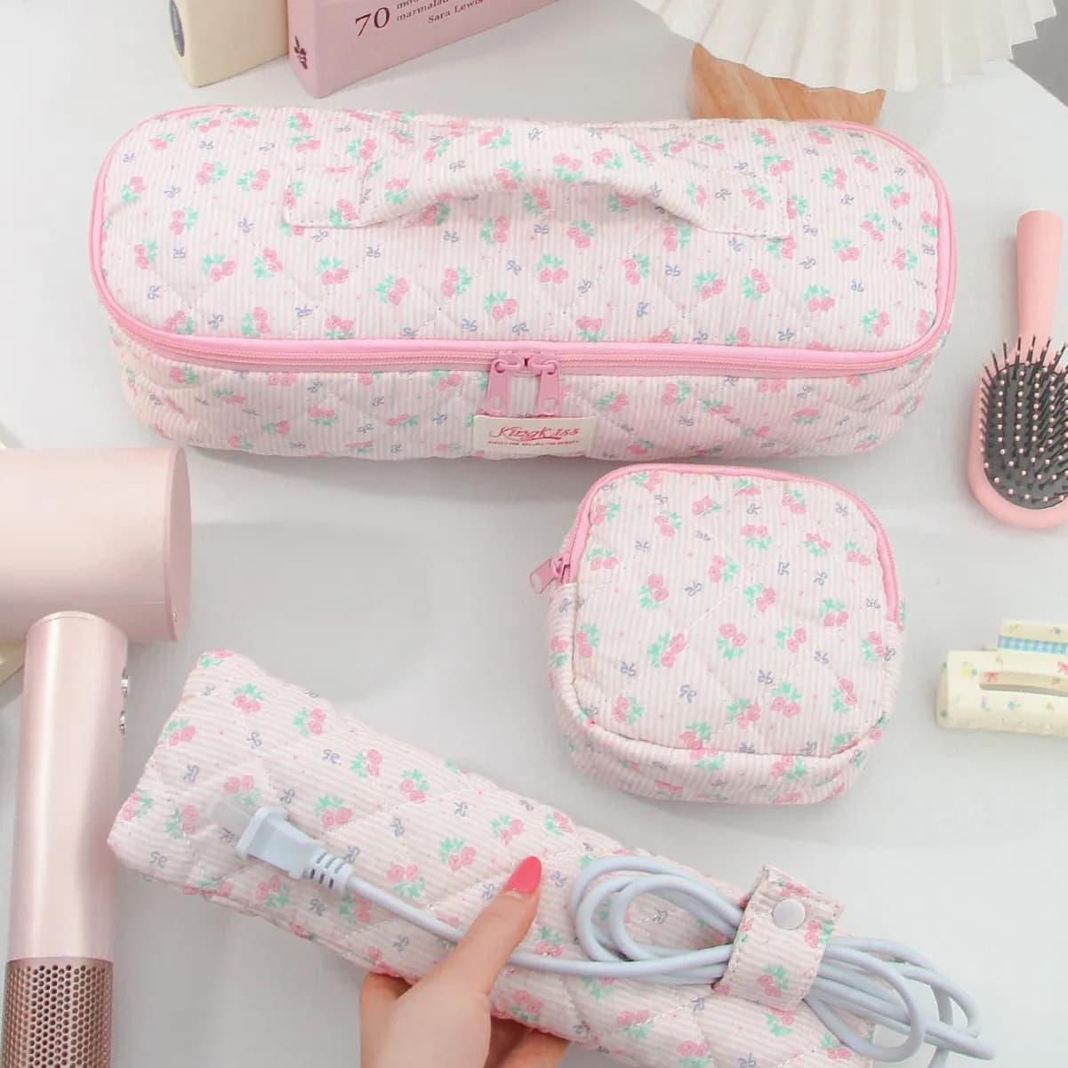 Custodia da viaggio portatile per Dyson Airwrap, spazzola asciugacapelli, strumenti per capelli Revlon, borsa portaoggetti, organizer da viaggio per ferro arricciacapelli piatto