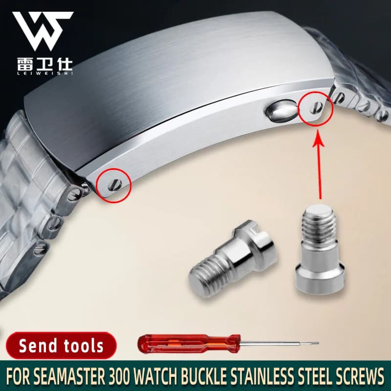 Watch strap screw For Omega Seamaster 300 watch buckle screw folding buckle fixing screw stainless steel watch accessories
