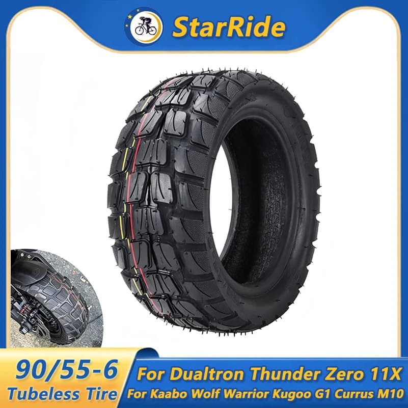 Pneumatico Tubeless Fuoristrada 90/55-6 per Monopattini Elettrici Dualtron Thunder Zero 11X Kaabo Wolf Warrior Kugoo G1 Currus M10