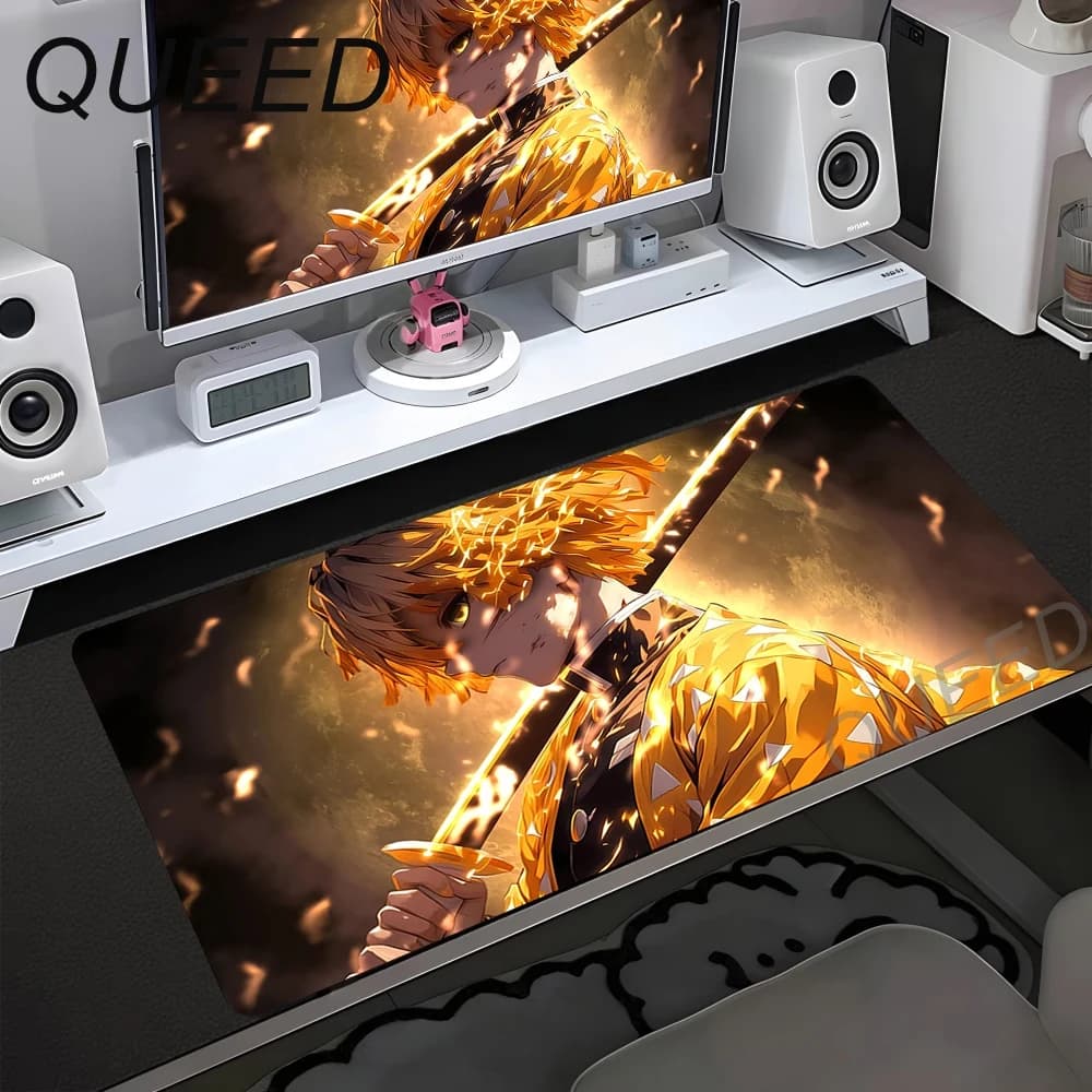 Tappetino per Mouse da Gaming con Stampa HD, Bordo Bloccato Antiscivolo, Nuovo Design Anime Demon Slayer, Tappetino per Tastiera PC con Bordo Bloccato