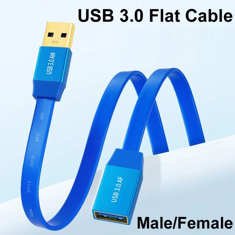 0.6M 1M 2MUSB 3.0 Prolunga Cavo dati piatto Maschio Femmina Cavo 5 Gbps per PC Smart TV Xbox One SSD stampante USB HUB mouse disco rigido