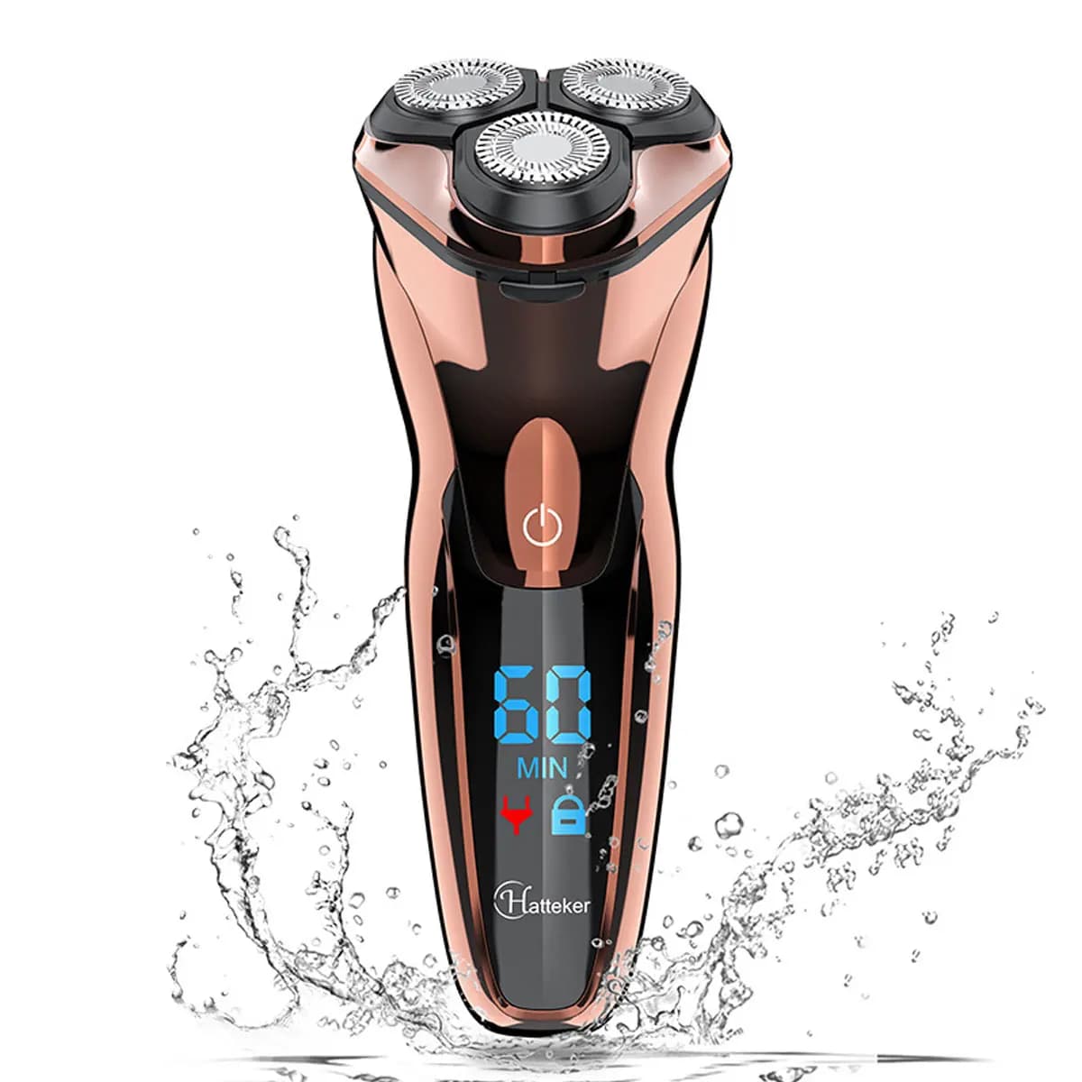 Hatteker Electric Shaver for Men Full Body Washable Rechargeable LCD Display Floating Beard Razor