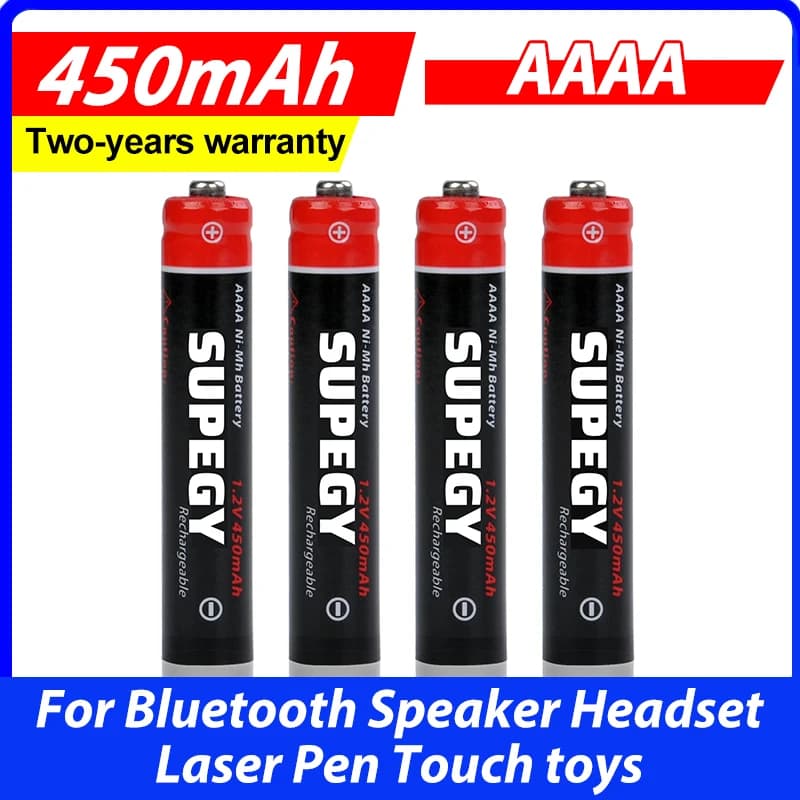 Batteria ricaricabile AAAA per altoparlante Bluetooth, cuffie, penna laser, giocattoli touch