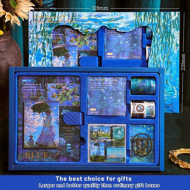 Aesthetic Scrapbook Journaling Kit,Vintage Oil Painting B6 Notebook Scrapbooking Supplies Art Stickers-ABGL