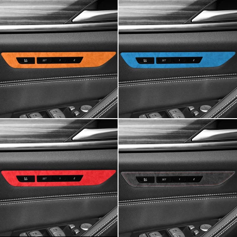 Per BMW 5er G30 G38 6GT G32 Realizzato in Alcantara Pulsante di Memoria del Sedile Pannello di Copertura Trim Cornice Adesivo Interni Auto Tuning Accessori