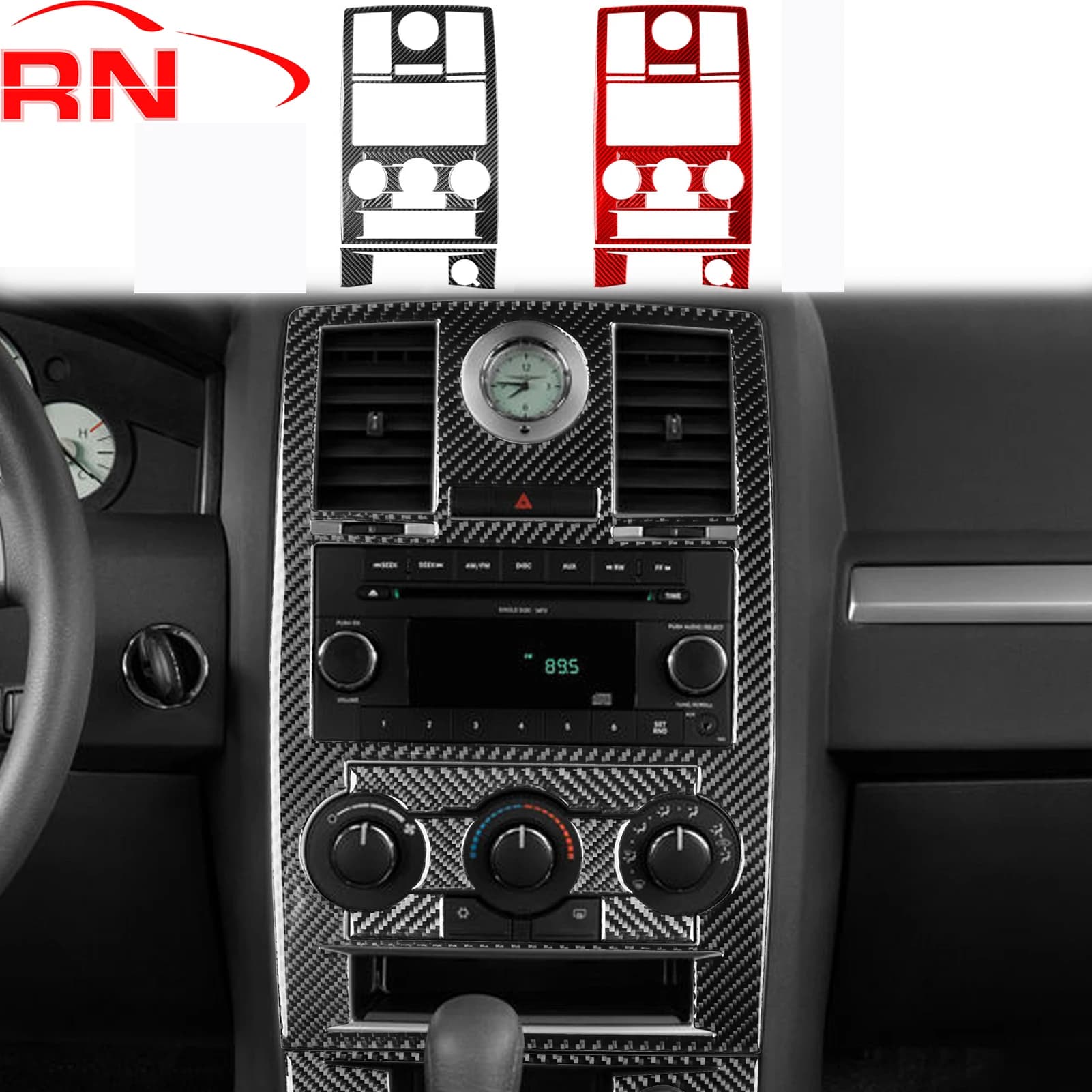 Per Chrysler 300 300C 2008 2009 2010 Refit Auto Pannello di Controllo Centrale In Fibra di Carbonio B Set Accessori Decorativi Interni Adesivo